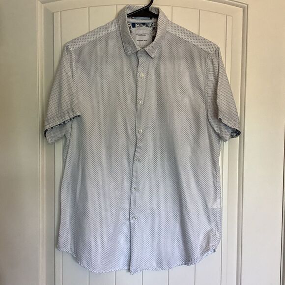 Denim & Flower Men's Button Down Shirt 💜🌊 - Picture 1 of 6